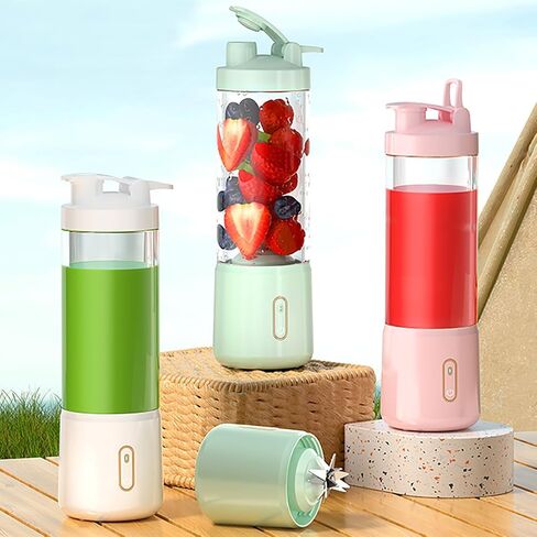 Portable Blender Cordless Personal Blender for Smoothies and Shakes, BPA Free, 18 oz Mini Blender Cup with Travel Lid and USB Rechargeable (Green) in Saudi Arabia