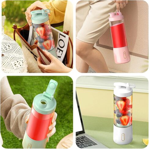 Portable Blender Cordless Personal Blender for Smoothies and Shakes, BPA Free, 18 oz Mini Blender Cup with Travel Lid and USB Rechargeable (Green) in Saudi Arabia
