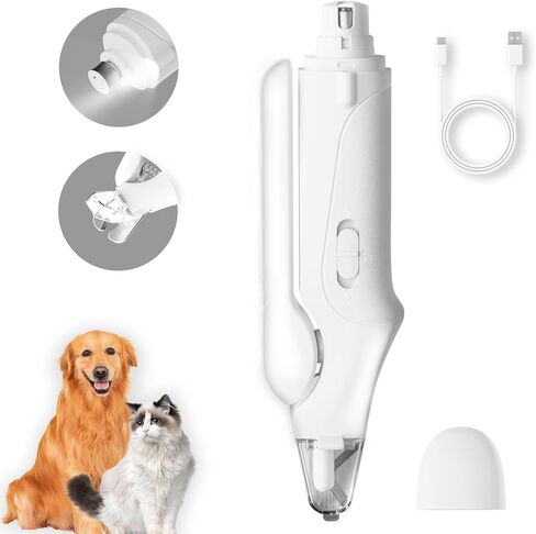 Dog Nail Grinder and Clipper with Quick Sensor- New 2 in 1 Pet Nail Trimmer for Dogs and Cats, Strong and Quiet Low Vibration Electric Nail Grinder Rechargeable Small Medium Large Breed in Saudi Arabia