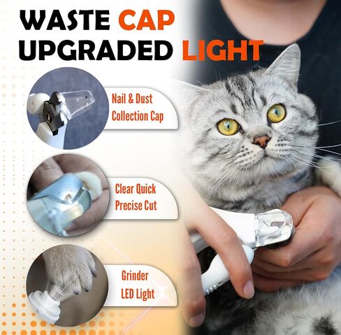 Dog Nail Grinder and Clipper with Quick Sensor- New 2 in 1 Pet Nail Trimmer for Dogs and Cats, Strong and Quiet Low Vibration Electric Nail Grinder Rechargeable Small Medium Large Breed in Saudi Arabia