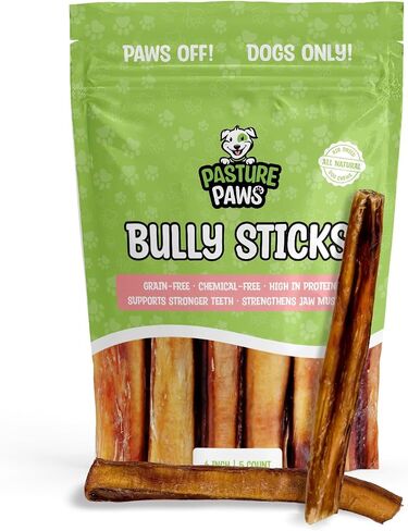 Bully Sticks for Dogs | Long-Lasting All Natural Dog Chew Sticks | Fully Digestible Low Odor Bully Sticks | Dental Health Support Dog Treats Sticks | 6-inch | 5 Count Pack in Saudi Arabia