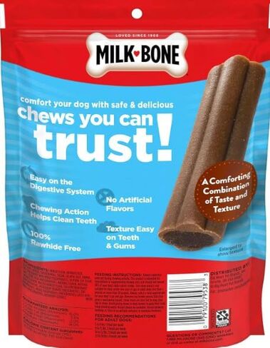 حلوى ميلك بون ميني كومفورت للمضغ من لحم البقر الحقيقي للكلاب، عبوتان - 7.4 أونصة - بالإضافة إلى لفة أكياس البراز الصديقة للبيئة وملصق فينيل My Best Friend in Kuwait