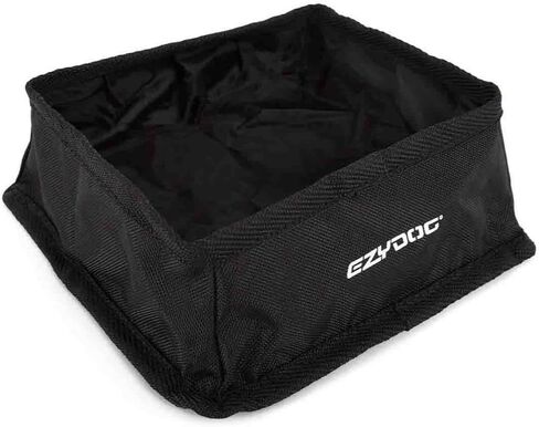 EzyDog Fold-A-Bowl Portable Dog Bowl - Leak Proof Design and Folds Flat for Easy Transport - Storage Bag Includes Clip for Attachment While Walking, Hiking, and Running (Black, Small) in Saudi Arabia