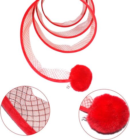 نفق القطط للقطط الداخلية، نوع S، نفق القطط القابل للطي، أنفاق لعب القطط الحمراء مع ريشة وكرة ألعاب تفاعلية للقطط in Kuwait
