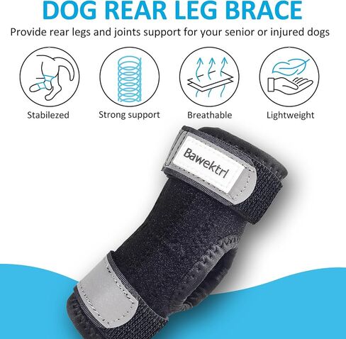 Dog Leg Braces for Rear Legs, Hock Brace for Back Legs with Metal Strips and Safety Reflective Straps for Short Legs, Joint Warps Support for Hind Legs Injuries Sprains Arthritis (XSmall) in Saudi Arabia