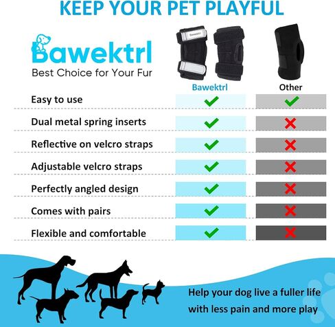 Dog Leg Braces for Rear Legs, Hock Brace for Back Legs with Metal Strips and Safety Reflective Straps for Short Legs, Joint Warps Support for Hind Legs Injuries Sprains Arthritis (XSmall) in Saudi Arabia