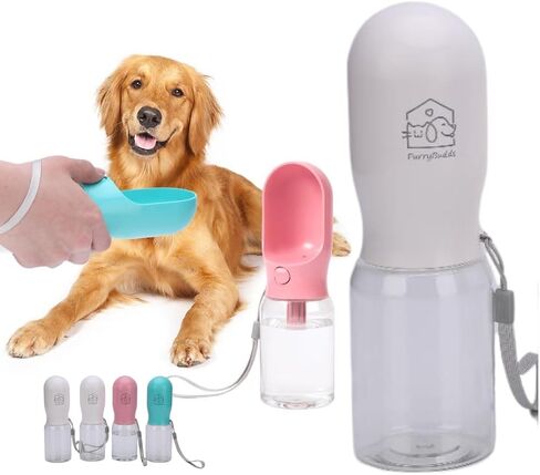 Filtered Dog Water Bottle Leak Proof Portable Travel Dog Water Dispenser with Filter - Perfect Doggie Drinking Bowl On The Go for Outdoor Walking and Hiking - Pet Accessories (White, 12oz) in Saudi Arabia