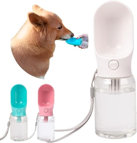 Filtered Dog Water Bottle Leak Proof Portable Travel Dog Water Dispenser with Filter - Perfect Doggie Drinking Bowl On The Go for Outdoor Walking and Hiking - Pet Accessories (White, 12oz) in Saudi Arabia