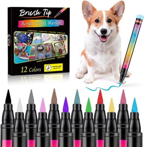 Dog Nail Polish Pen - 12 Colors Dog Nail Polish Pens Quick Dry Set to DIY Beautiful Dog Nails Ideas,Dog Safe Nail Polish Non Toxic, Odorless, Easy to Apply in Saudi Arabia
