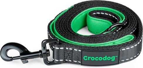 6 Foot Long Dog Leash with 2 Padded Handles - for Large and Medium Dogs - Walking Lead with Reflective Stitching and Traffic Handle for Control and Flexibility - Black in Saudi Arabia