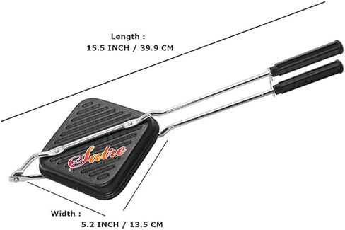 صانعة الساندوتشات المشوية وصانعة الساندوتشات المحمصة مع أواني طهي غير لاصقة، أسود in Kuwait