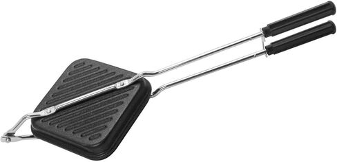 صانعة الساندوتشات المشوية وصانعة الساندوتشات المحمصة مع أواني طهي غير لاصقة، أسود in Kuwait