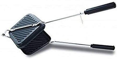 صانعة الساندوتشات المشوية وصانعة الساندوتشات المحمصة مع أواني طهي غير لاصقة، أسود in Kuwait