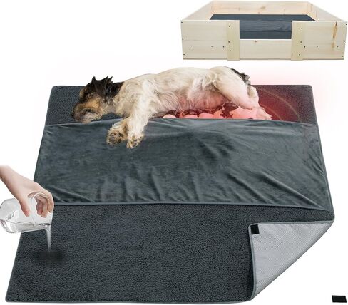 Whelping Pad,Whelping Box Liner Mats Washable and Waterproof with Burrowing Warm Pocket, Extra Absorbent with Waterproof Bottom,Pet Whelping Pad for Training,Whelping,Playpen(50 * 50IN) in Saudi Arabia