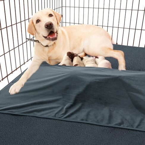 Whelping Pad,Whelping Box Liner Mats Washable and Waterproof with Burrowing Warm Pocket, Extra Absorbent with Waterproof Bottom,Pet Whelping Pad for Training,Whelping,Playpen(50 * 50IN) in Saudi Arabia