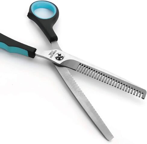 7 inch Thinning Scissors with 26-Teeth Stainless Steel Blades and Wave Style Handle for for Home Hair Cutting Shears in Kuwait
