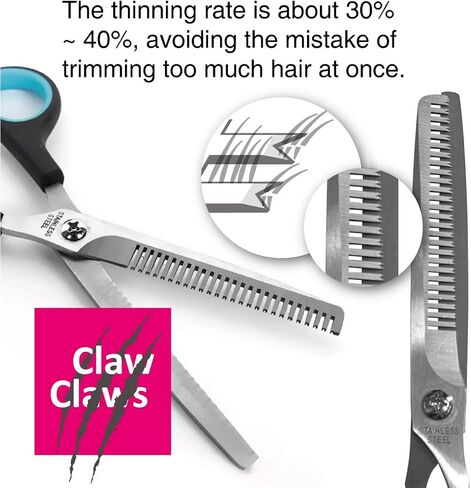 7 inch Thinning Scissors with 26-Teeth Stainless Steel Blades and Wave Style Handle for for Home Hair Cutting Shears in Kuwait