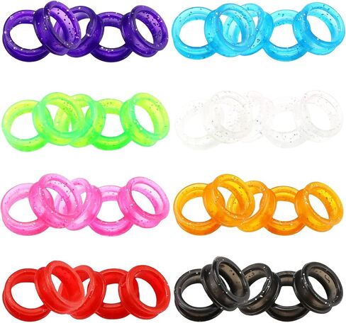 40Pcs Shear Grips Inserts,Soft Silicone Scissors Finger Rings for Comfortable Dog Clipping and Pet Hair Trimming 8 Colors in Saudi Arabia