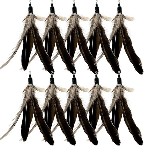 ألعاب ريش القطط عبوات Da Bird Cat Toy، 10 قطع من عبوات الريش الطبيعي Da Bird، ريش بديل لعصا القطط لألعاب القطط in Kuwait