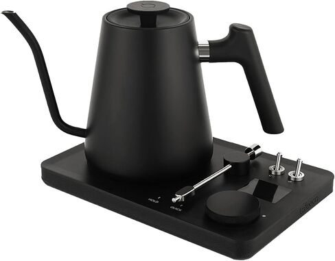DJ Electric Gooseneck Kettle - Pour Over Coffee & Tea - Turntable Design - Water Boiler - Quick Heating & Temperature Control - Black in Saudi Arabia