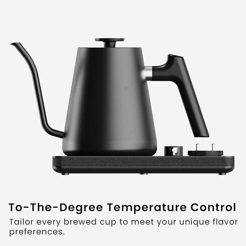 DJ Electric Gooseneck Kettle - Pour Over Coffee & Tea - Turntable Design - Water Boiler - Quick Heating & Temperature Control - Black in Saudi Arabia