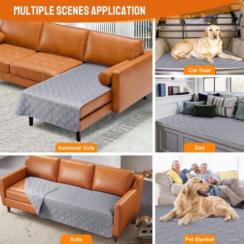 Reversible Dog Bed Covers 42 x 68Inch pet furniture covers bed cover for dogs sofa protector for dogs(Light Gray) in Saudi Arabia