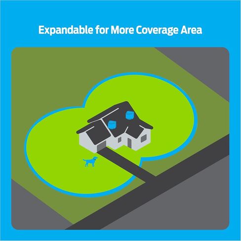 Premier Pet Wireless Dog Fence System - Circular Boundary, Adjustable Up to ½ Acre, Waterproof Collar with Tone and 5 Static Correction Levels, Expandable for Multiple Dogs, No Digging Required in Saudi Arabia