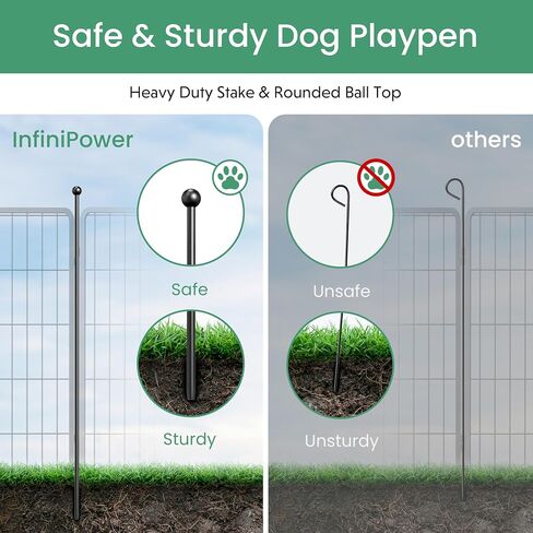 Dog Playpen for Yard, RV, Camping, 24 Inch 8 Panels Play Pen Indoor, Heavy Duty Indoor Outdoor Exercise Dog Pen for Puppies/Small Dogs, Black in Saudi Arabia