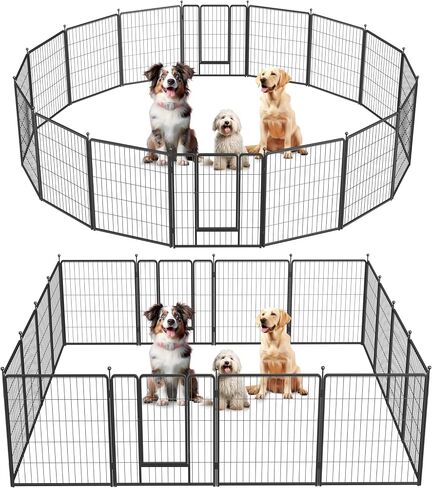Dog Playpen for Yard, RV, Camping, 24 Inch 8 Panels Play Pen Indoor, Heavy Duty Indoor Outdoor Exercise Dog Pen for Puppies/Small Dogs, Black in Saudi Arabia