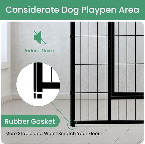 Dog Playpen for Yard, RV, Camping, 24 Inch 8 Panels Play Pen Indoor, Heavy Duty Indoor Outdoor Exercise Dog Pen for Puppies/Small Dogs, Black in Saudi Arabia