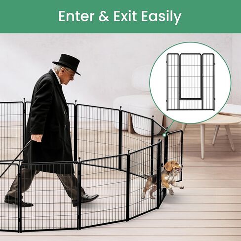 Dog Playpen for Yard, RV, Camping, 24 Inch 8 Panels Play Pen Indoor, Heavy Duty Indoor Outdoor Exercise Dog Pen for Puppies/Small Dogs, Black in Saudi Arabia