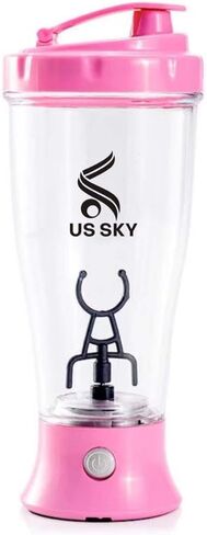 Electric Protein Shaker, Blender Bottle for gym or preworkout, Shaker Water Bottle with Action-Rod Wire Mixer, Helimix drink mixer, Shaker Bottles for Protein Mixes With Storage 16oz (black) in Saudi Arabia