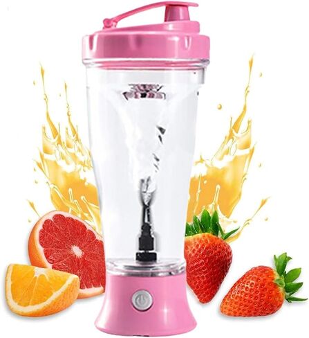 Electric Protein Shaker, Blender Bottle for gym or preworkout, Shaker Water Bottle with Action-Rod Wire Mixer, Helimix drink mixer, Shaker Bottles for Protein Mixes With Storage 16oz (black) in Saudi Arabia