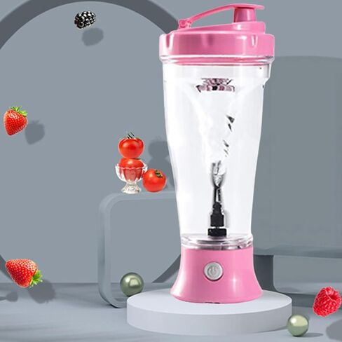 Electric Protein Shaker, Blender Bottle for gym or preworkout, Shaker Water Bottle with Action-Rod Wire Mixer, Helimix drink mixer, Shaker Bottles for Protein Mixes With Storage 16oz (black) in Saudi Arabia