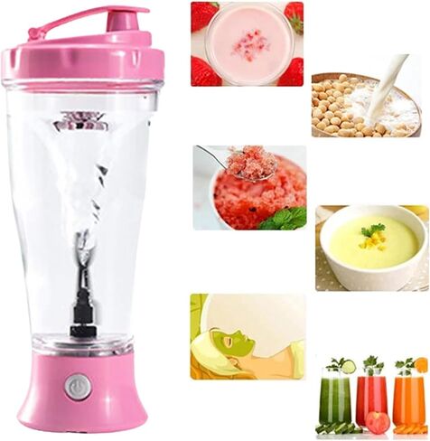 Electric Protein Shaker, Blender Bottle for gym or preworkout, Shaker Water Bottle with Action-Rod Wire Mixer, Helimix drink mixer, Shaker Bottles for Protein Mixes With Storage 16oz (black) in Saudi Arabia