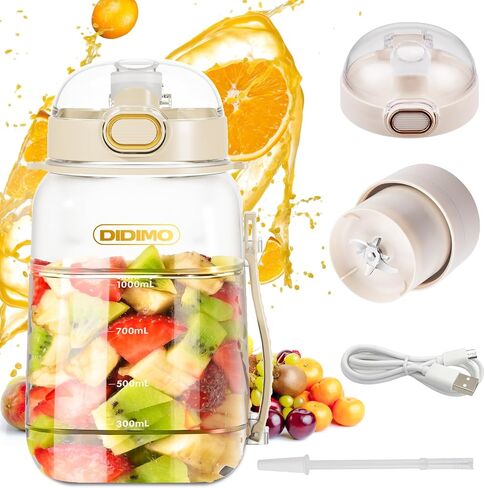 Portable Blender, 33.8oz Large Personal Size Blenders, 60W Personal Blender for Shakes and Smoothies, Rechargeable USB-C Travel Blender with Lid Straw&Strap for Sports, Travel, Gym (Green) in Saudi Arabia