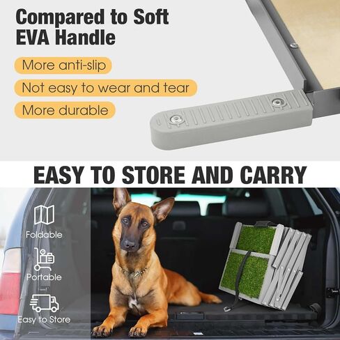 Veehoo Dog Ramp للسيارة، سلالم قابلة للطي للكلاب الكبيرة مع سطح عشب صناعي غير قابل للانزلاق، خطوات كلب محمولة من الألومنيوم لسيارات الدفع الرباعي والشاحنات والأسرة العالية، تدعم ما يصل إلى 170 رطل، 5 خطوات in Kuwait
