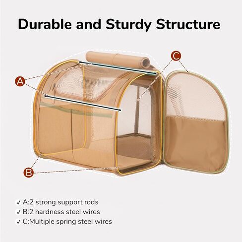 FUKUMARU Cat Backpack, Adjustable Dog Backpack carrier with 4 Storage Pockets, Under 20 Lbs Soft Sided Small Dog Backpack Carrier for Travel Hiking Camping Outdoor, Brown in Saudi Arabia