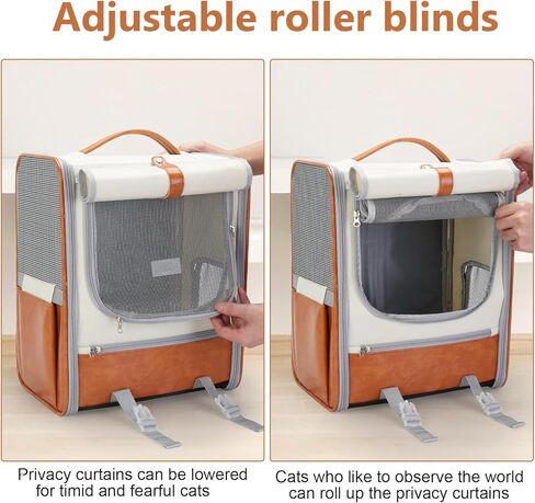 حقيبة ظهر لحمل الحيوانات الأليفة، حقيبة ظهر فقاعية للجراء القطط الصغيرة والمتوسطة، حاملة جرو قابلة للطي للسفر مصممة للسفر والمشي لمسافات طويلة والمشي في الهواء الطلق (بيج) in Kuwait