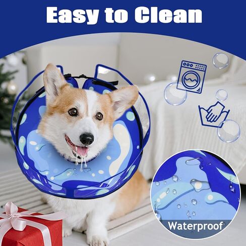 مخروط الكلب BARKLESS، طوق دونات ناعم للكلاب بعد الجراحة للكلاب المتوسطة الكبيرة، مخروط كلب قابل للنفخ مع درع معزز مضاد لللعق وقابل للفصل، لا يحجب رؤية الكلاب الكبيرة جدًا، بديل مخروطي محايد للكلاب in Kuwait
