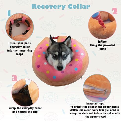 Barks & Mulligans Bundle Surgical Recovery Suit for Dogs After Surgery Onesie and Dog Donut Collar, Dog Surgery Suit Female Spay and Male Kit with Dog Cones for Large Dogs, Medium and Small, with Pump in Saudi Arabia