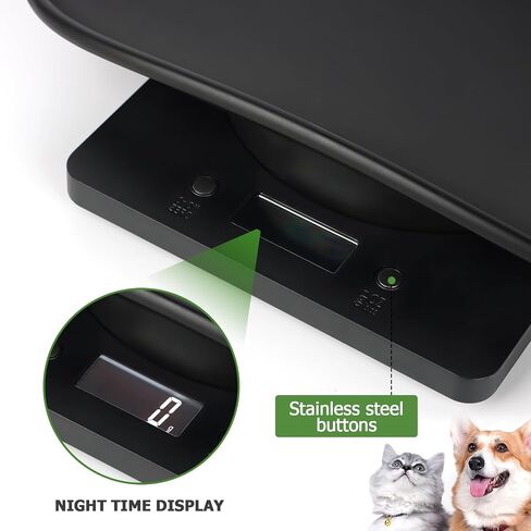ميزان رقمي للحيوانات الأليفة، ميزان طعام للمطبخ مع شاشة LCD، ميزان حيوانات صغير بوزن 33 رطل/15 كجم، مقياس إلكتروني محمول متعدد الوظائف مع شريط قياس، محدد موقع، 15 طوق جرو قابل للتعديل للحيوانات الأليفة الجرو والقطط حديثي الولادة in Kuwait