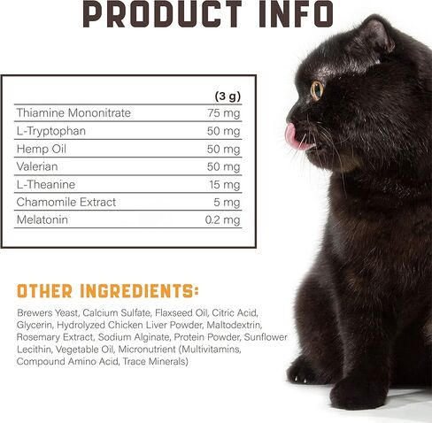 Cat Calming Treats for Stress and Aggressive Behavior - Help Reduce Cat Anxiety and Promote Relaxation - Thunderstorms, Grooming, Traveling - Hemp Calming Cat Treats with American Quality - 135 Chews in Kuwait
