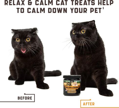 Cat Calming Treats for Stress and Aggressive Behavior - Help Reduce Cat Anxiety and Promote Relaxation - Thunderstorms, Grooming, Traveling - Hemp Calming Cat Treats with American Quality - 135 Chews in Kuwait