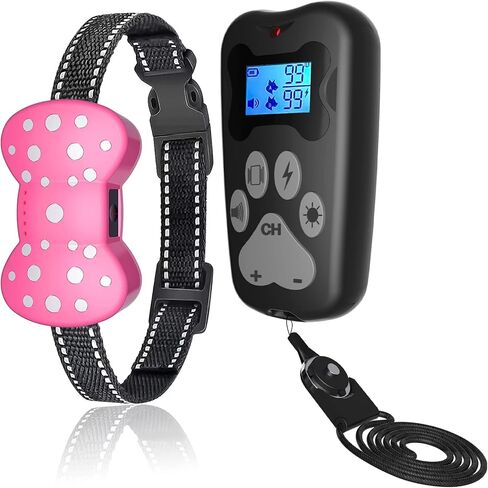 PetnaisDog Training Collar, 3000FT -Training Collar with Remote Control, Shock Absorber Collar for Dogs, Suitable for 5-100lbs Small,Medium, Large, Dog Collar, bark Collar,Rechargeable Collar,(Pink) in Saudi Arabia