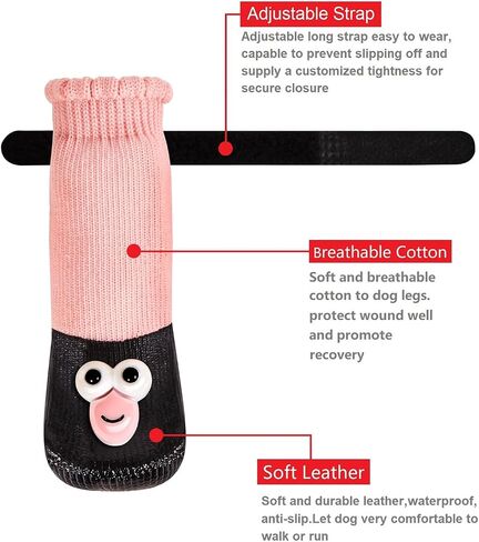 Dog Shoes Boots Booties Cute Paw Protectors with Adjustable Straps,Anti-Slip Waterproof Hot Pavement for Summer,Winter Snowy,Rainy Day for Puppy Small Dog (Pink, Small) in Saudi Arabia