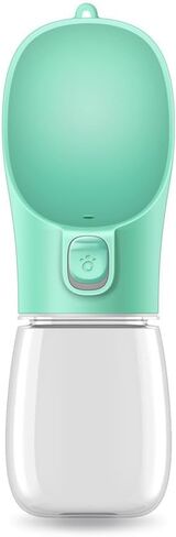 Portable Dog Water Bottle, Food and Water Container, Dog Feeder Bowl, Outdoor Travel Drinking Bowl, Water Dispenser (Green, 550ml) in Saudi Arabia