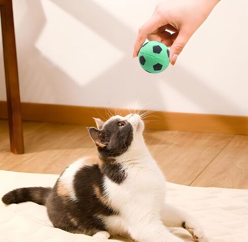 8 Pack Foam/Sponge Soccer Ball Cat Toy, Interactive Cat Toys, Pet Kitten Cat Exercise Toy Balls for Real Cats Kittens, Soft/Bouncy/Noise Free in Saudi Arabia