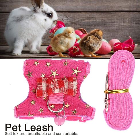 Hamster Harness, Adjustable Walking Vest Set Leash Walking Harness Vest Leash Set for Syrian Hamster Squirrels Gerbils Golden Bears Ferret(S) Leashes in Saudi Arabia