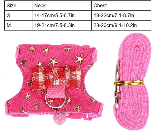 Hamster Harness, Adjustable Walking Vest Set Leash Walking Harness Vest Leash Set for Syrian Hamster Squirrels Gerbils Golden Bears Ferret(S) Leashes in Saudi Arabia